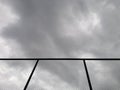 Amaizing panoramic view of cloudy skies from the court. Sport and nature background