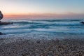 Sunset in Vidiago beach in Llanes, Asturias, Spain