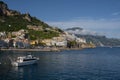 Amalfi cityscape on coast line of mediterranean sea, Italy Royalty Free Stock Photo