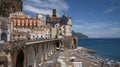 Amalfi cityscape on coast line of mediterranean sea, Italy Royalty Free Stock Photo