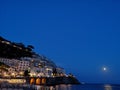 Amalfi cityview at night in Italie. Moon light Royalty Free Stock Photo