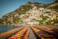 Amalfi Coast - beach in Positano town, Italy Royalty Free Stock Photo