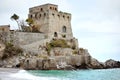 Amalfi coast, Maiori, Italy - Cerniola tower near sea scenic view Royalty Free Stock Photo