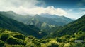 Green mountains. View on the enchanting hills of the Lattari Mountains close to the Amalfi Coast. Banner