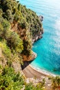 The Amalfi coast of Italy. View of the cliff and the beach