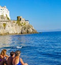 The Amalfi Coast`s Shoreline in Italy