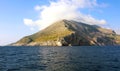 Amalfi Coast uncontaminated view from a ship in the middle of Mediterranean sea, Italy