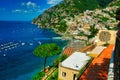 Amalfi Coast: View of Positano God of the Sea. Royalty Free Stock Photo