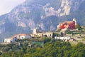Amalfi Coast views of the homes built into the mountain cliffs Royalty Free Stock Photo
