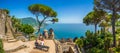 Amalfi Coast from Villa Rufolo gardens in Ravello, Campania, Italy Royalty Free Stock Photo