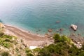 Amalfi - An empty paradise beach on the Amalfi Coast in Campania, Italy, Europe. Royalty Free Stock Photo
