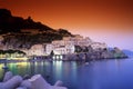 Amalfi harbor night scene