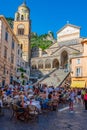 Amalfi, Italy, May 21, 2022: People are visiting Cathedral in Am