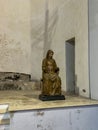 Amalfi, Italy, September 26, 2023: Fragments of old polychromes, frescoes and sculptures in the buildings of St. Peter's