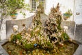 Amalfi, Italy - 3.02.2019: Unusual fountain with tiny figures in Amalfi, Campania, Southern Italy