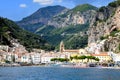 Famous touristic attraction, Amalfi coast in Italy