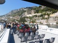 Amalfy coast, Campania. Italy. April 26, 2017. A boat salling in the Amalfy coast