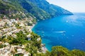 Amalfy coast near Positano and of Gulf of Salerno, Italy