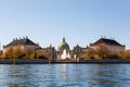 Amalienborg, Frederik`s Church, known as The Marble Church and Christian VII`s Palace. Royalty Free Stock Photo