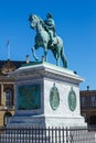 Amalienborg, riding statue of King Frederick V. Royalty Free Stock Photo