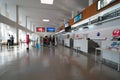 Amami airport check-in counters in Amami Oshima, Kagoshima, Japan Royalty Free Stock Photo