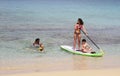 Amanda Ballas Paddle board competitor Royalty Free Stock Photo