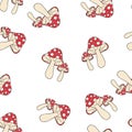 Amanita fly-agaric pattern seamless Royalty Free Stock Photo