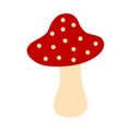 Amanita mushroom in cartoon style Royalty Free Stock Photo