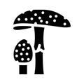 amanita mushroom glyph icon vector illustration