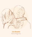 Less amants Rene magritte illustrated design vector Royalty Free Stock Photo