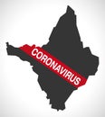 Amapa BRAZIL map with Coronavirus warning illustration Royalty Free Stock Photo