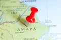 Amapa, Brazil pin on map Royalty Free Stock Photo