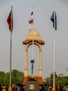 Amar Jawan Jyoti, India gate is located in the center of New Delhi.