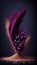 Amaranth Seeds Creatively Falling-Dripping Flying or Splashing on Dark Background Generative AI