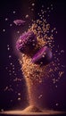 Amaranth Seeds Creatively Falling-Dripping Flying or Splashing on Dark Background Generative AI