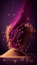 Amaranth Seeds Creatively Falling-Dripping Flying or Splashing on Dark Background Generative AI