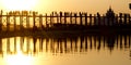 U-Bein Bridge at the sunset.