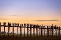 Amarapura, Mandalay, Myanmar - U Bein Bridge, the oldest and longest teakwood bridge in the world. Royalty Free Stock Photo