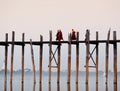 Famous U Bein teak bridge in Amarapura, Myanmar