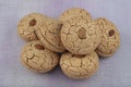 Amaretti cookies traditional Italian biscuits. Almond cookie with almond Royalty Free Stock Photo