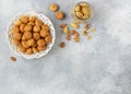 Amaretti-traditional Italian almond cookies in a white plate