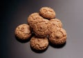 Amaretto cookies: typical Italian food on black background Royalty Free Stock Photo