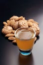 Amaretto cookies: typical Italian food on black background Royalty Free Stock Photo