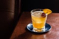 Amaretto Sour Cocktail on the Rocks in Bar Royalty Free Stock Photo