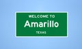 Amarillo, Texas city limit sign. Town sign from the USA.