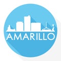 Amarillo Texas Flat Icon Skyline Silhouette Design City Vector Art Famous Buildings.