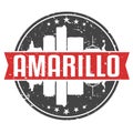 Amarillo Texas Round Travel Stamp. Icon Skyline City Design. Seal Tourism Seal Badge Illustration.