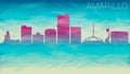 Amarillo Texas Skyline City vector Silhouette. Broken Glass Abstract Geometric Dynamic Textured. Banner Background. Colorful Shape