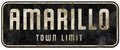 Amarillo Texas Street Sign Vintage Town Limit Royalty Free Stock Photo