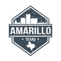 Amarillo Texas Travel Stamp Icon Skyline City Design Tourism Badge Rubber.